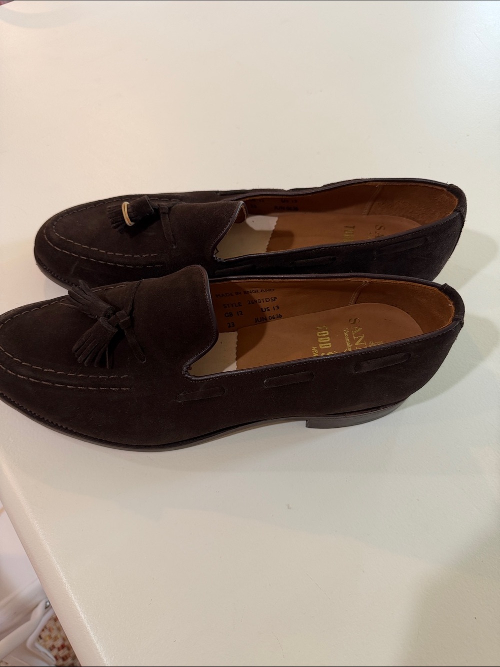 Todd Snyder Sanders Men's Tassel Loafers in Dark Brown Suede Sz 13.  Bag6